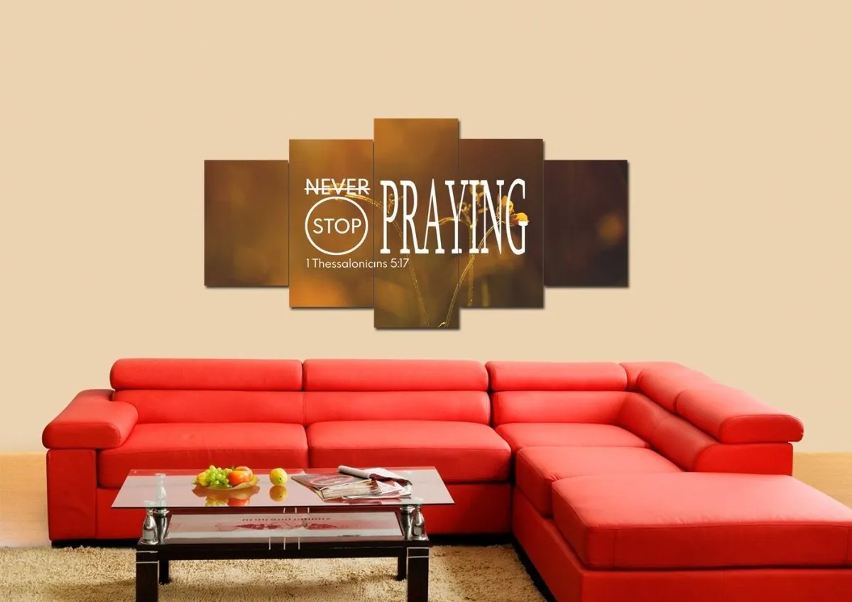 1 Thessalonians 517 Never Stop Praying Canvas Wall Art Print - Christian Canvas Wall Art