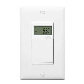 1200 Watts 15 Amp Astronomic Digital In-Wall Programmable Timer Switch, White