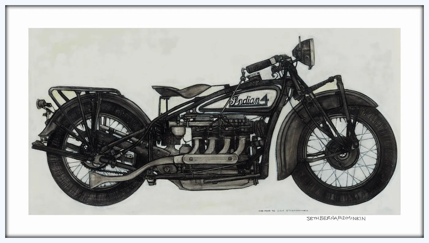 [1930 indian motorcycle][limited edition print by seth b minkin]