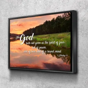 2 Timothy 17 Kjv God Gave Us Power & Love Canvas Wall Art Print - Christian Canvas Wall Art