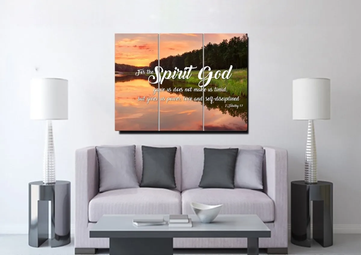 2 Timothy 17 Niv God Gave Us Power & Love Canvas Wall Art Print - Christian Canvas Wall Art