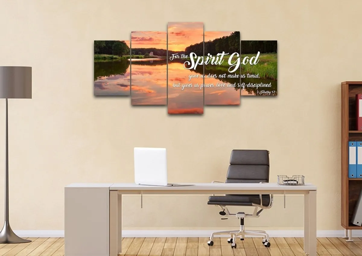 2 Timothy 17 Niv God Gave Us Power & Love Canvas Wall Art Print - Christian Canvas Wall Art