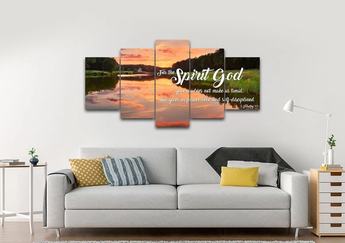 2 Timothy 17 Niv God Gave Us Power & Love Canvas Wall Art Print - Christian Canvas Wall Art