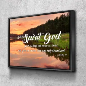 2 Timothy 17 Niv God Gave Us Power & Love Canvas Wall Art Print - Christian Canvas Wall Art