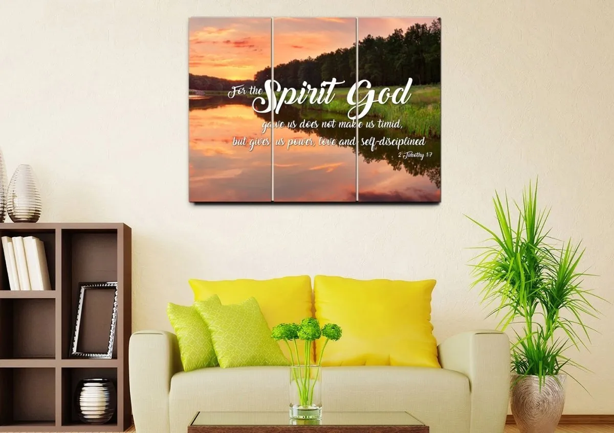 2 Timothy 17 Niv God Gave Us Power & Love Canvas Wall Art Print - Christian Canvas Wall Art