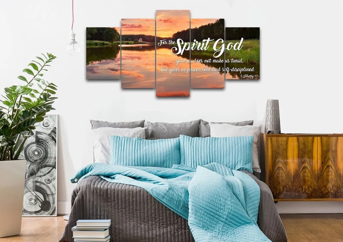 2 Timothy 17 Niv God Gave Us Power & Love Canvas Wall Art Print - Christian Canvas Wall Art