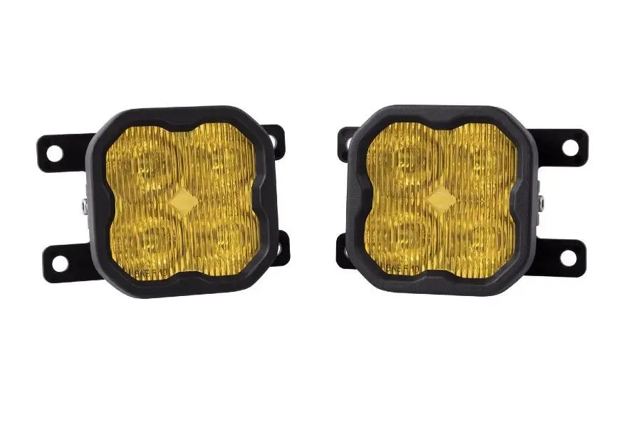 2021  Ford Bronco Diode Dynamics 3in SS3 Pro Type AS Fog Light Kit, SAE/DOT - Yellow w/ Amber Backlight