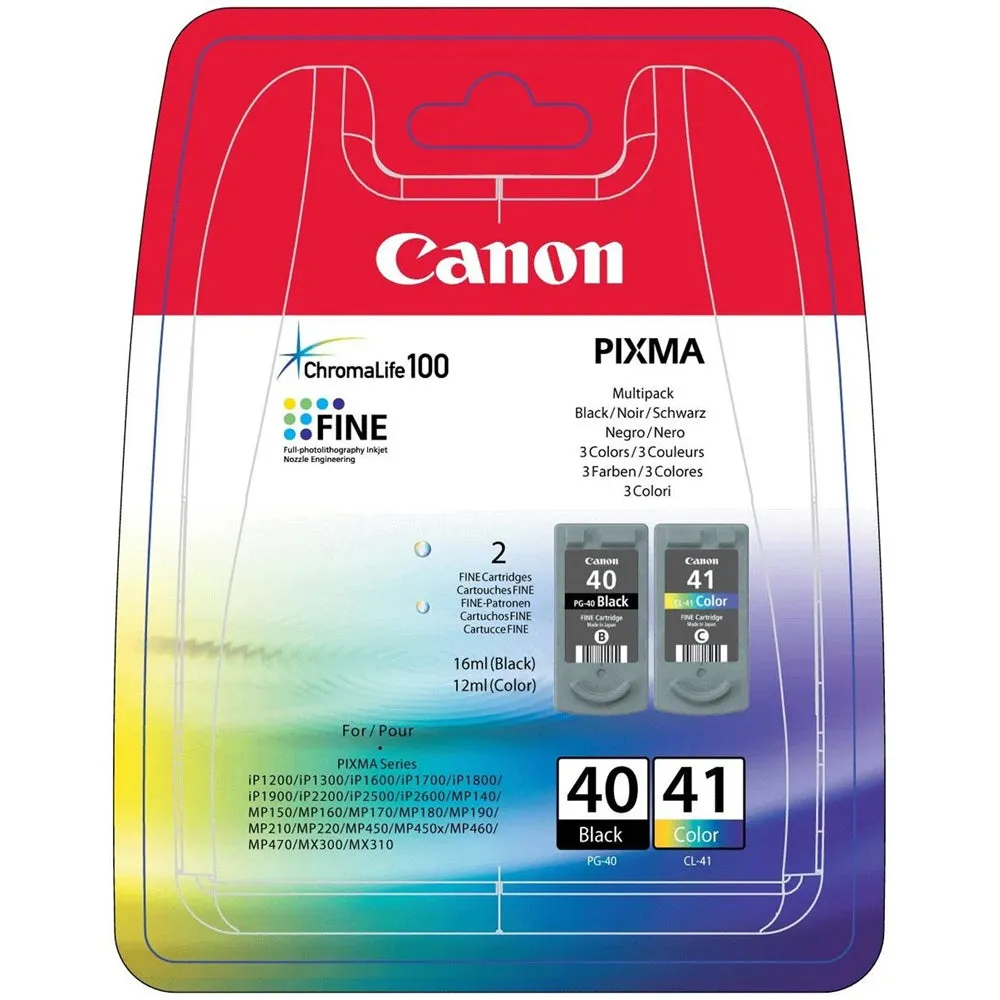 5x Canon Pixma ChromaLife 100 FINE Cartridges PG-40 Black and CL-41 Color Ink for PIXMA