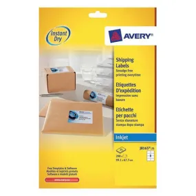 Avery Quick DRY Addressing Labels Inkjet 8 per Sheet 99.1x67.7mm White Ref J8165-25 [200 Labels]