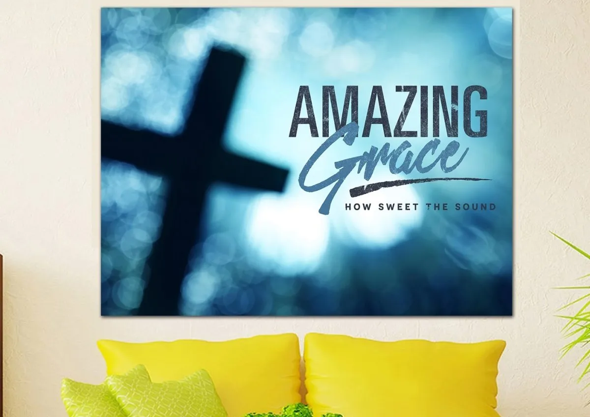 Backdrop Amazing Grace Wall Art & Decor - Christian Canvas Wall Art