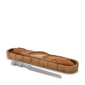 Baguette Board with Grape Bread Knife