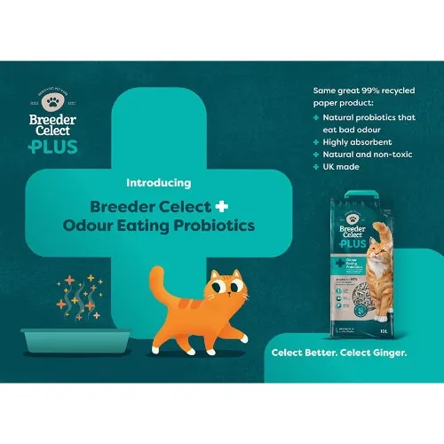 Breeder Celect Plus Probiotic Paper Cat Litter 10 Litre