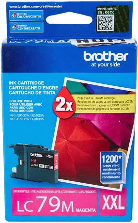 Brother Genuine Super High Yield (XXL) Magenta Ink Cartridge, 1200 Pages - LC79M