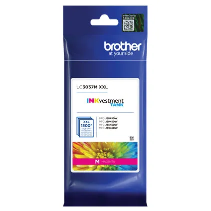 Brother INKvestment Tank Super High-Yield Magenta Ink Cartridge, 1500 Pages - LC3037M