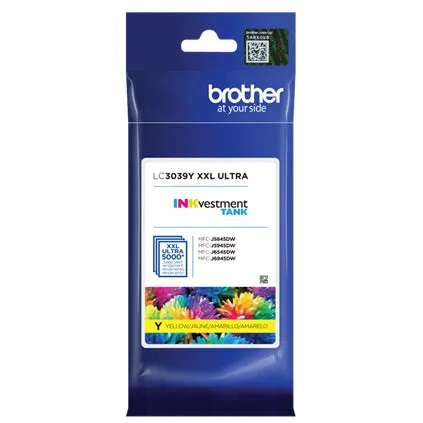 Brother INKvestment Tank Ultra High-yield Yellow Ink Cartridge, 5000 Pages - LC3039Y