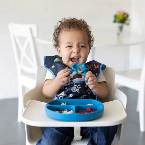 Bumkins Silicone Grip Dish 3 Sections- DARK BLUE