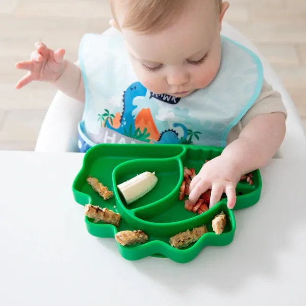 Bumkins Silicone Grip Dish 3 Sections- DINOSAUR