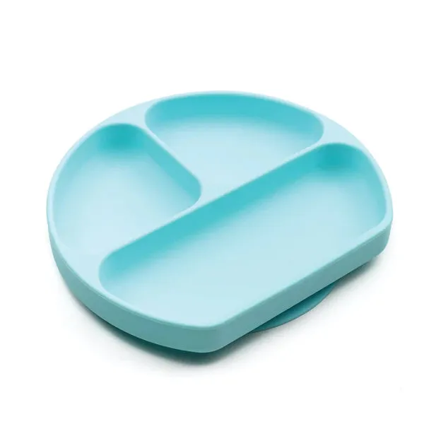 Bumkins Silicone Grip Dish 3 Sections- LIGHT BLUE