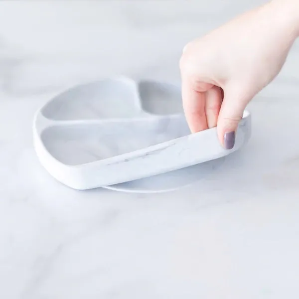 Bumkins Silicone Grip Dish 3 Sections- MARBLE