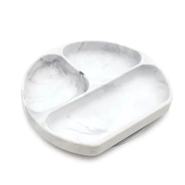 Bumkins Silicone Grip Dish 3 Sections- MARBLE