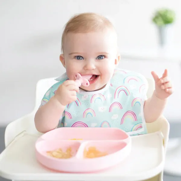 Bumkins Silicone Grip Dish 3 Sections- PINK