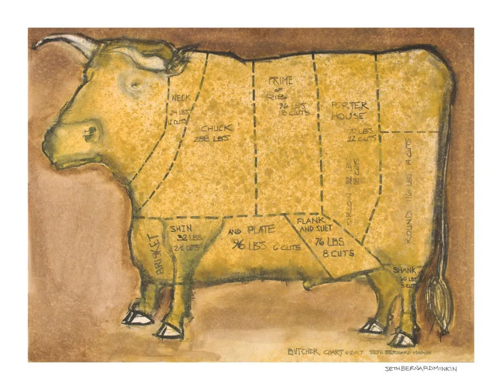 [butcher chart 2018][limited edition print by seth b minkin]