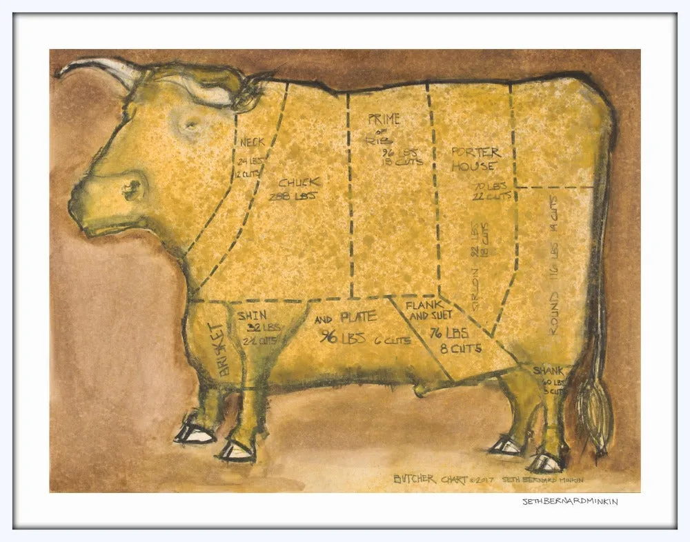 [butcher chart 2018][limited edition print by seth b minkin]