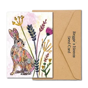 Colourful Hare Wildflower Plantable Seed Greeting Card