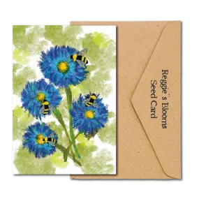 Cornflower Blue Wildflower Plantable Seed Greeting Card