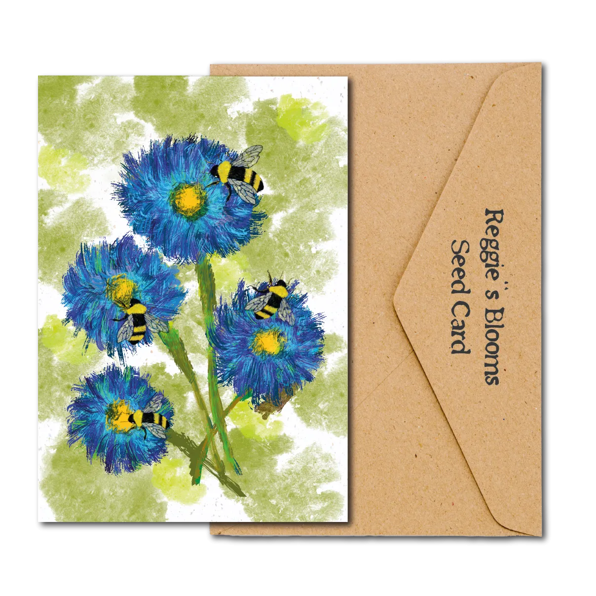 CORNFLOWER BLUE WILDFLOWER PLANTABLE SEED GREETING CARD