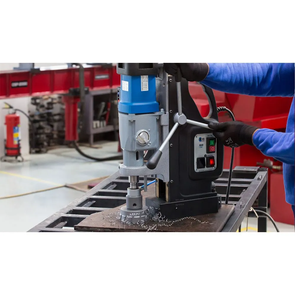 CS Unitec MAB 845 Magnetic Drill with Adjustable Base | 4-1/16" | Variable Speed through 4-Gears, Variable Torque, Power Assist, Reversible Motor, Large Stroke