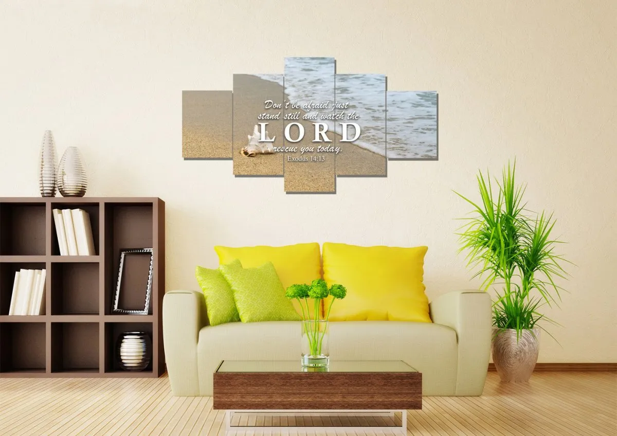 Exodus 1413 Watch The Lord Rescue You Canvas Wall Art Print - Christian Canvas Wall Art