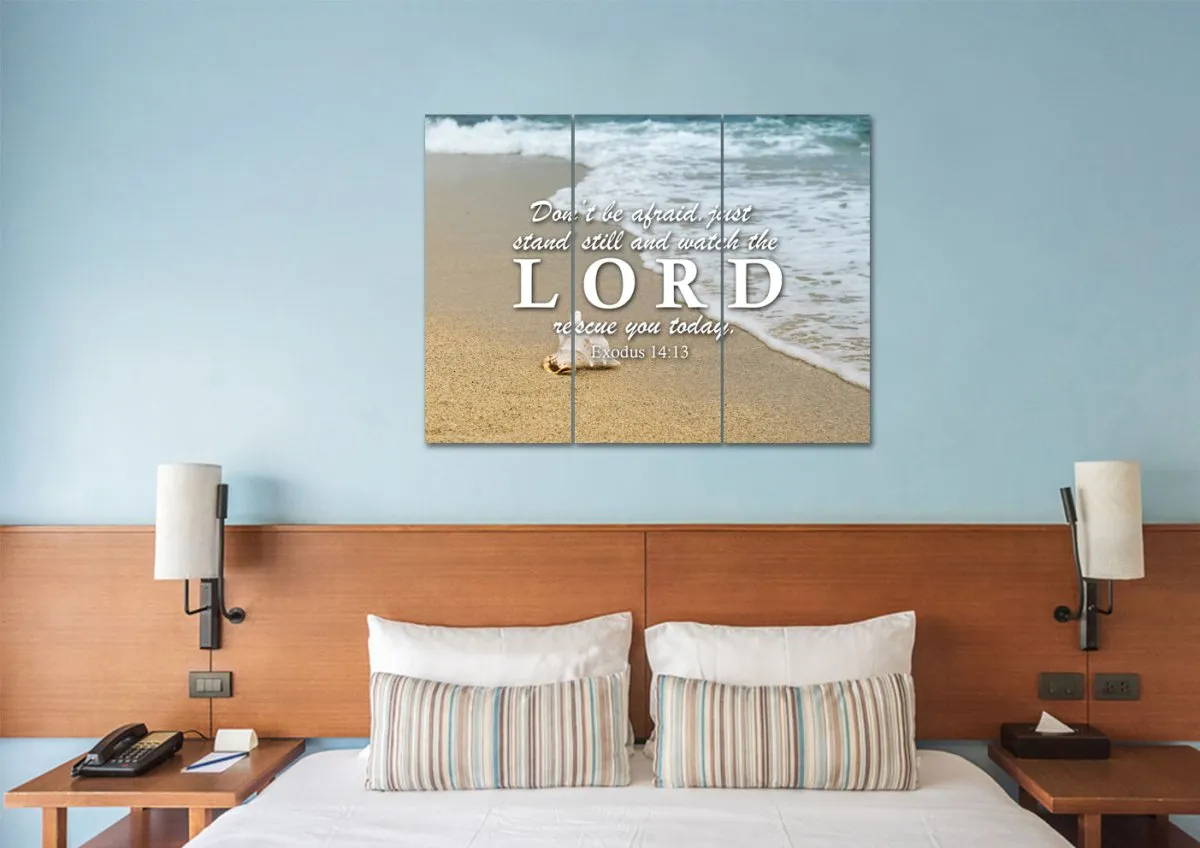 Exodus 1413 Watch The Lord Rescue You Canvas Wall Art Print - Christian Canvas Wall Art