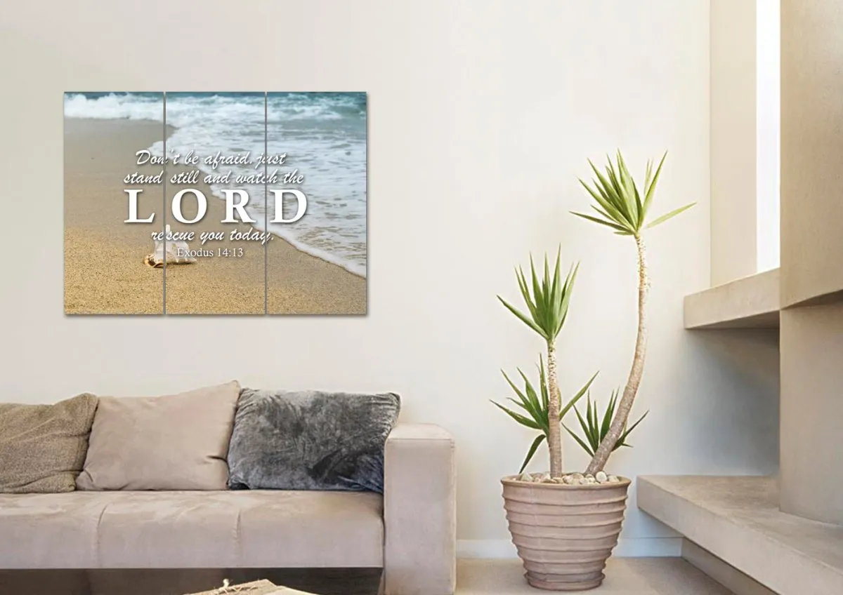 Exodus 1413 Watch The Lord Rescue You Canvas Wall Art Print - Christian Canvas Wall Art