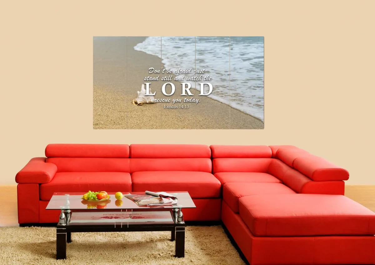 Exodus 1413 Watch The Lord Rescue You Canvas Wall Art Print - Christian Canvas Wall Art