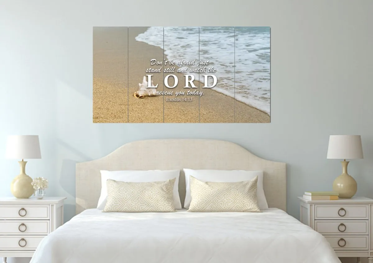 Exodus 1413 Watch The Lord Rescue You Canvas Wall Art Print - Christian Canvas Wall Art