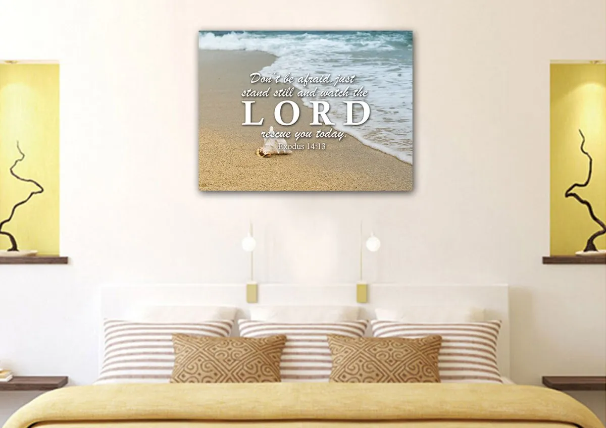 Exodus 1413 Watch The Lord Rescue You Canvas Wall Art Print - Christian Canvas Wall Art