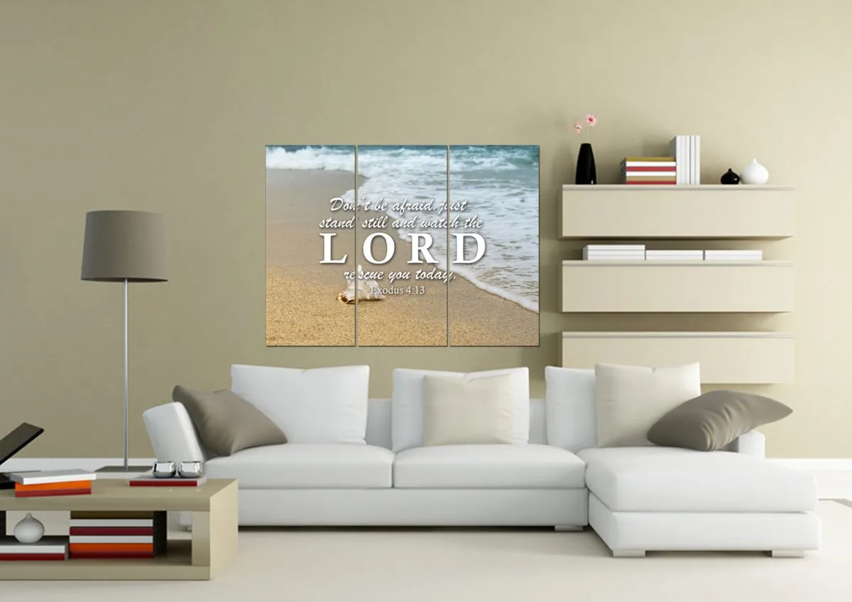 Exodus 1413 Watch The Lord Rescue You Canvas Wall Art Print - Christian Canvas Wall Art