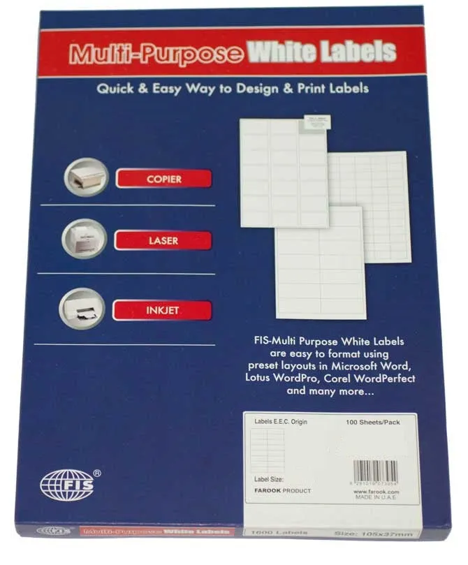 Fis multi purpose white label 64x34mm