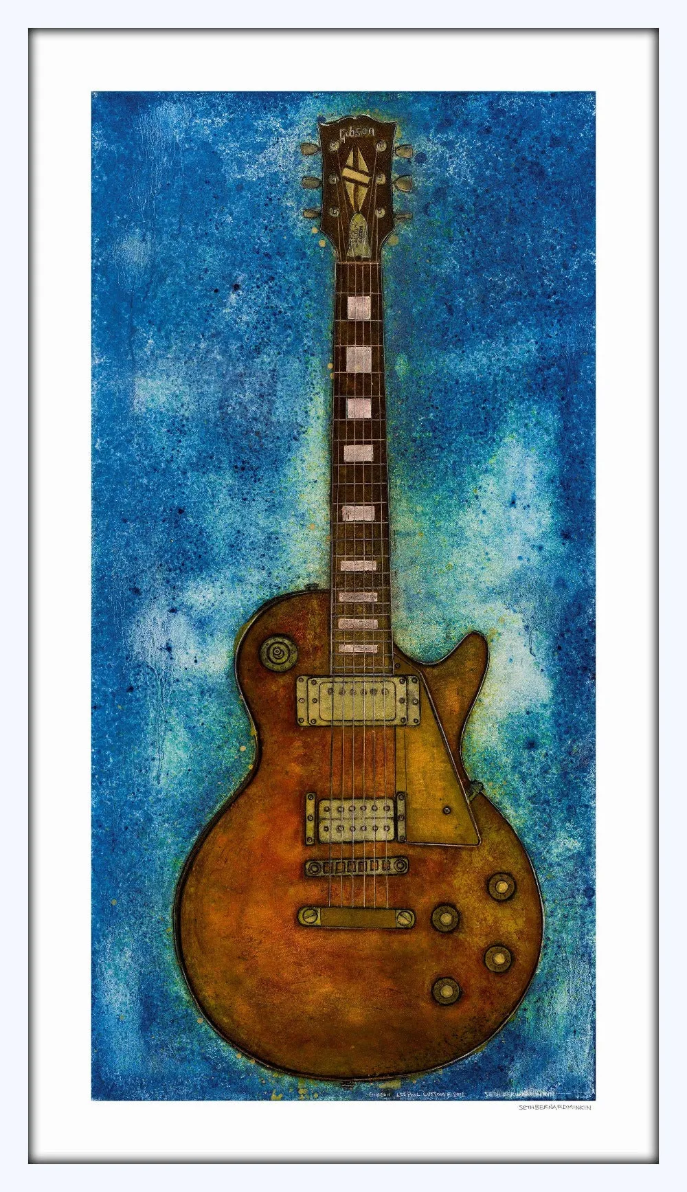 [gibson les paul custom guitar][limited edition print by seth b minkin]