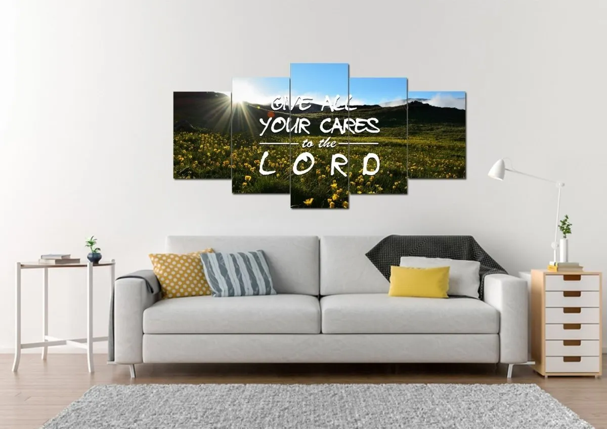 Give All Your Cares To The Lord Wall Art Canvas Print - Christian Canvas Wall Art