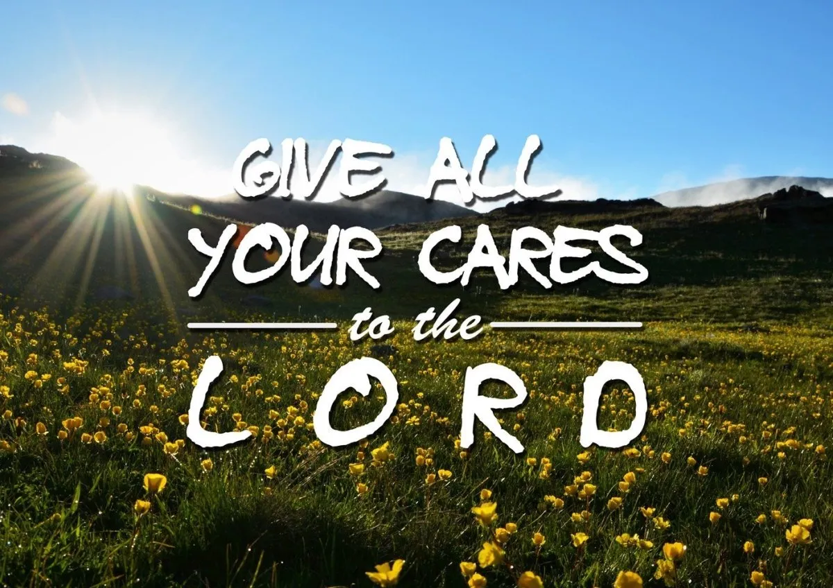 Give All Your Cares To The Lord Wall Art Canvas Print - Christian Canvas Wall Art