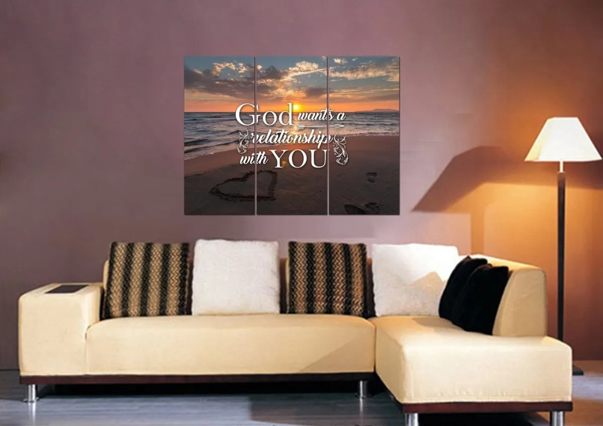 God Wants A Relationship With You Canvas Wall Art Print - Christian Canvas Wall Art