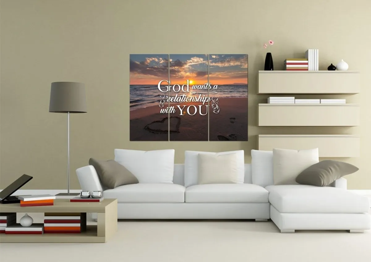 God Wants A Relationship With You Canvas Wall Art Print - Christian Canvas Wall Art