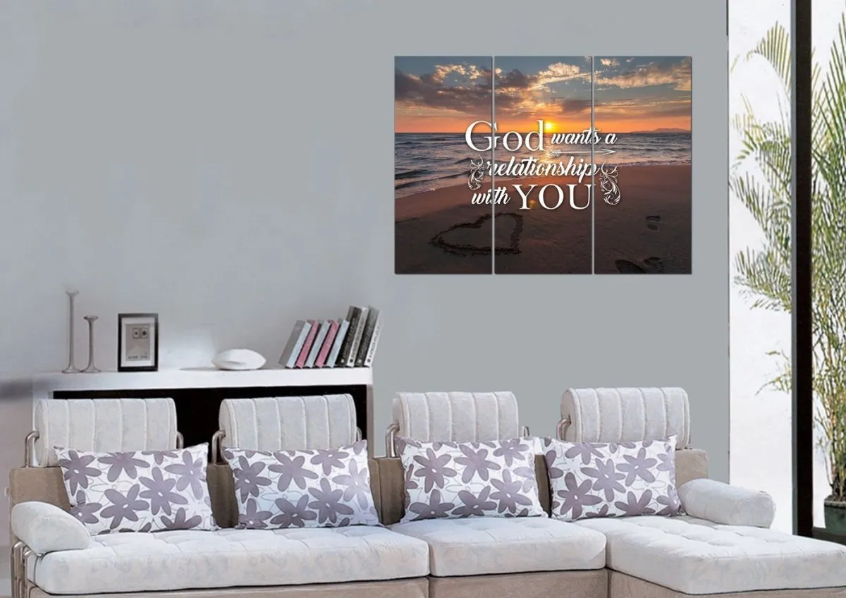 God Wants A Relationship With You Canvas Wall Art Print - Christian Canvas Wall Art