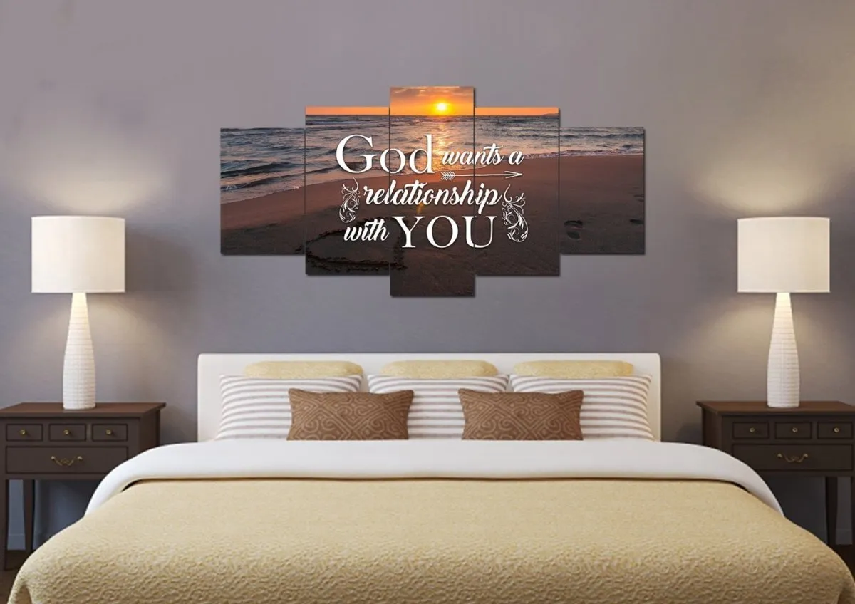 God Wants A Relationship With You Canvas Wall Art Print - Christian Canvas Wall Art