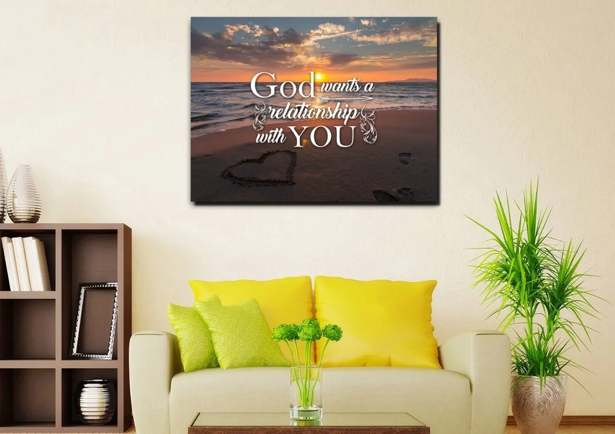 God Wants A Relationship With You Canvas Wall Art Print - Christian Canvas Wall Art