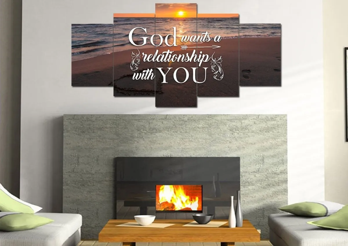 God Wants A Relationship With You Canvas Wall Art Print - Christian Canvas Wall Art