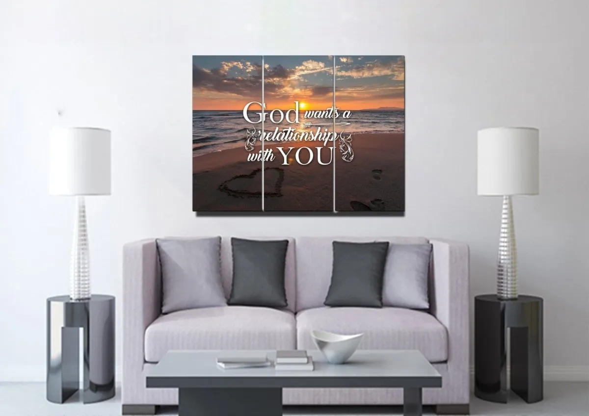 God Wants A Relationship With You Canvas Wall Art Print - Christian Canvas Wall Art