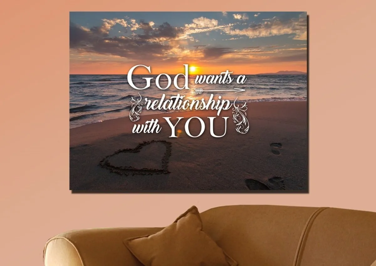 God Wants A Relationship With You Canvas Wall Art Print - Christian Canvas Wall Art